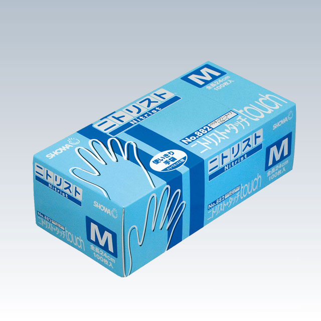 ショーワ ニトリル手袋　ニトリス・タッチNo882（ブルー）（粉なし）100枚×1箱