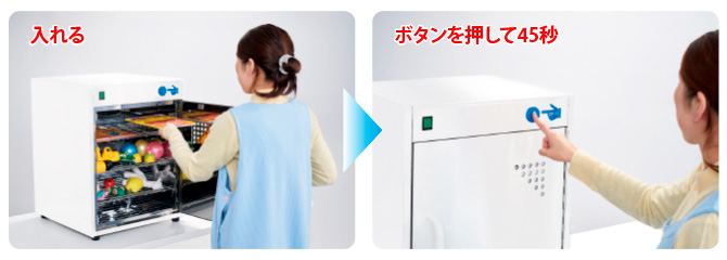 入れてボタンを押して45秒